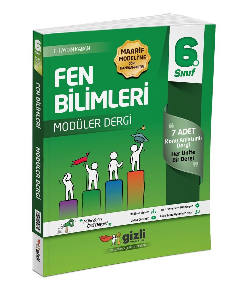 Gzili Yayınları 6.Sınıf %100 Yeni Maarif Müfredat Fen Bilimleri Müfredatın Gizli Dergisi