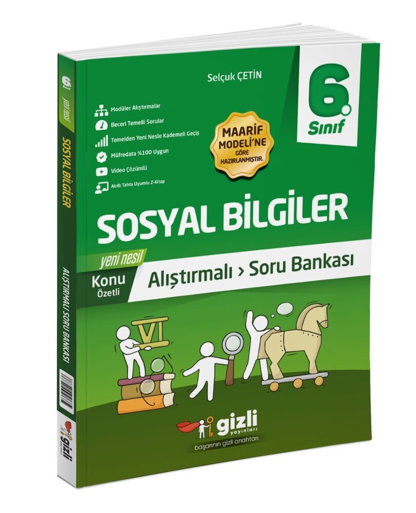 Gzili Yayınları 6.Sınıf %100 Yeni Maarif Müfredat SOSYAL BİLGİLER ALIŞTIRMALI SORU BANKASI