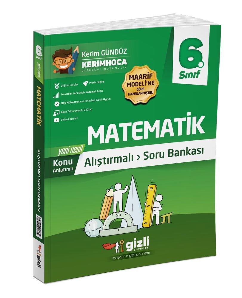 Gzili Yayınları 6.Sınıf %100 Yeni Maarif Müfredat Matematik Alıştırmalı Soru Bankası