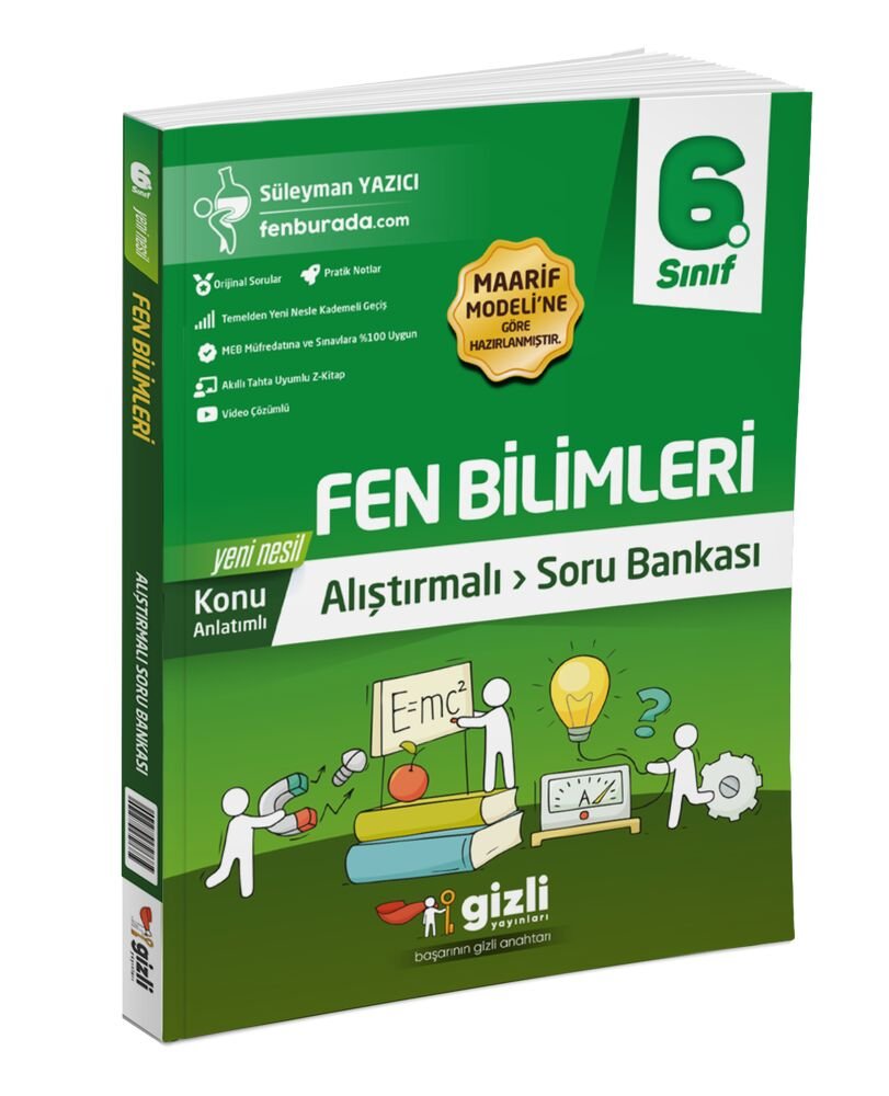 Gzili Yayınları 6.Sınıf %100 Yeni Maarif Müfredat Fen Bilimleri Konu Anlatımlı Alıştırmalı Soru Bankası
