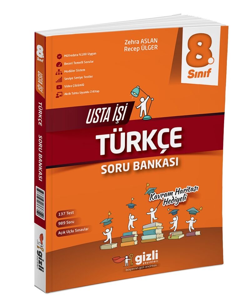 Gzili Yayınları 8.Sınıf LGS HAZIRLIK 8.Sınıf LGS Türkçe Usta İşi Soru Bankası+Kavram Haritası
