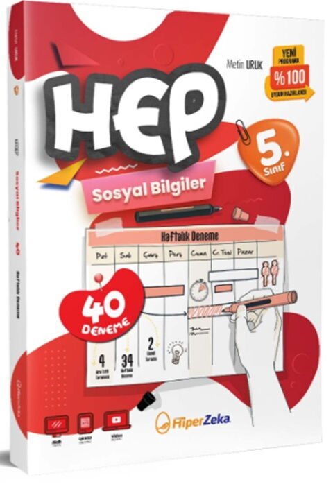 Hiper Zeka Yayınları 5. Sınıf Hiper T.C. İnkılap Tarihi ve Atatürkçülük 40 Haftalık Deneme