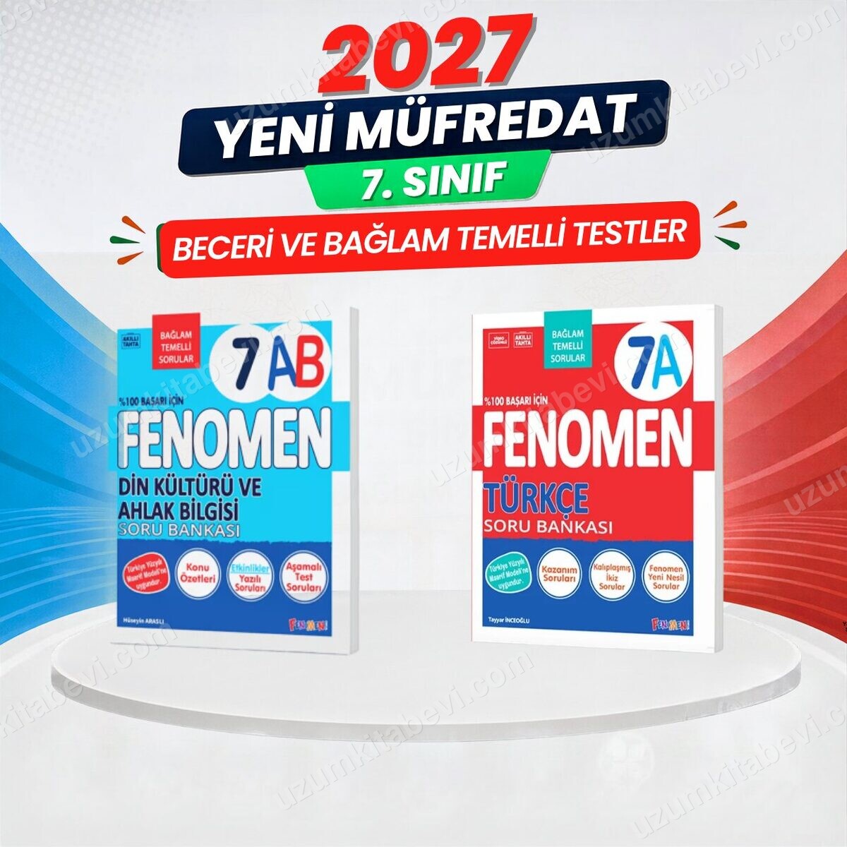 2027 7.Sınıf 7A TÜRKÇE- 7AB DİN KÜLTÜRÜ Maarif Yeni Müfredat Soru Bankası Seti(2 KİTAP)(Kolay-Orta) - FENOMEN OKUL YAYINLARI kitap kapağı