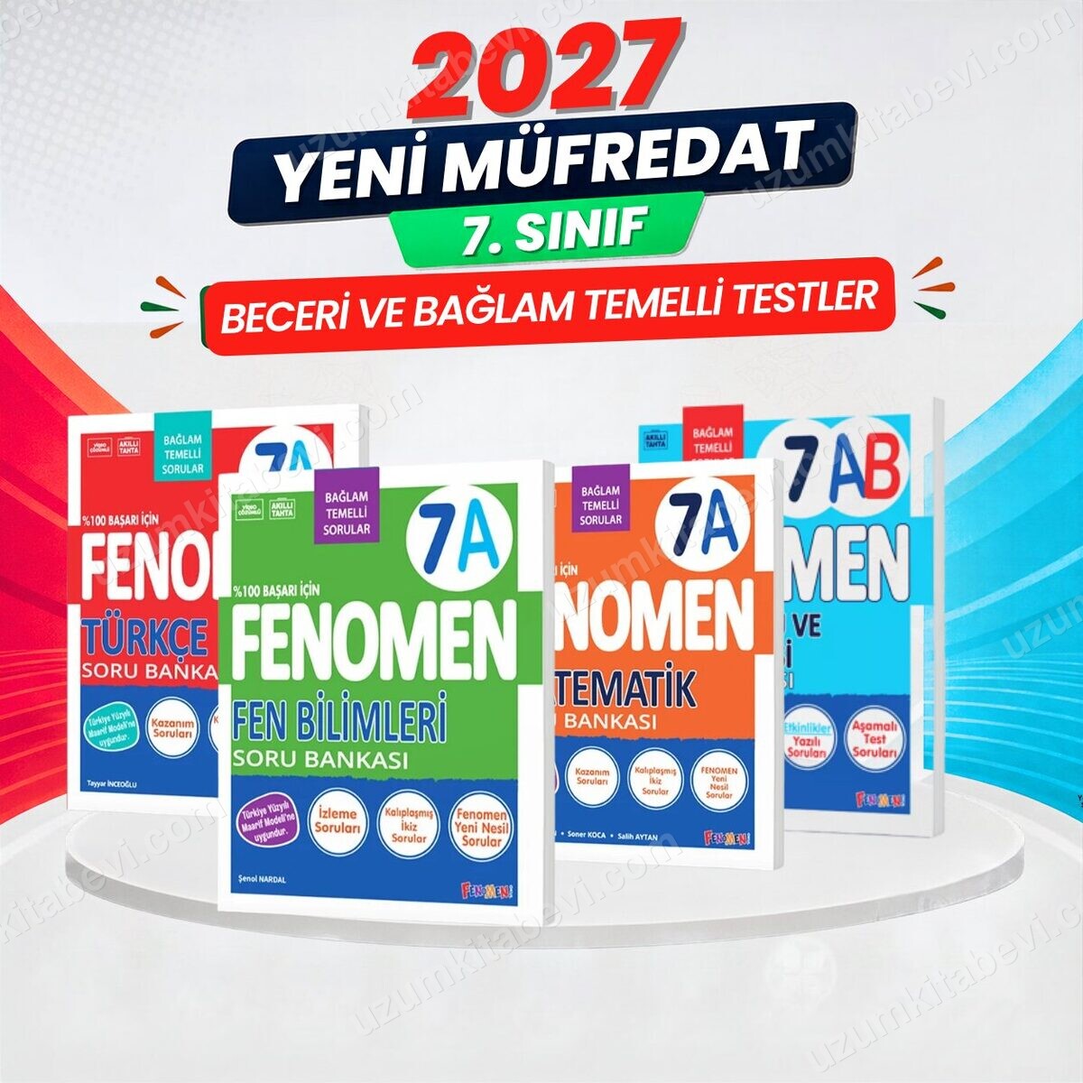 2027 7.Sınıf 7A MATEMATİK- 7A TÜRKÇE-7A FEN-7AB DİN KÜLTÜRÜ -Yeni Müfredat Soru Bankası Seti(4 KİTAP) - FENOMEN OKUL YAYINLARI kitap kapağı