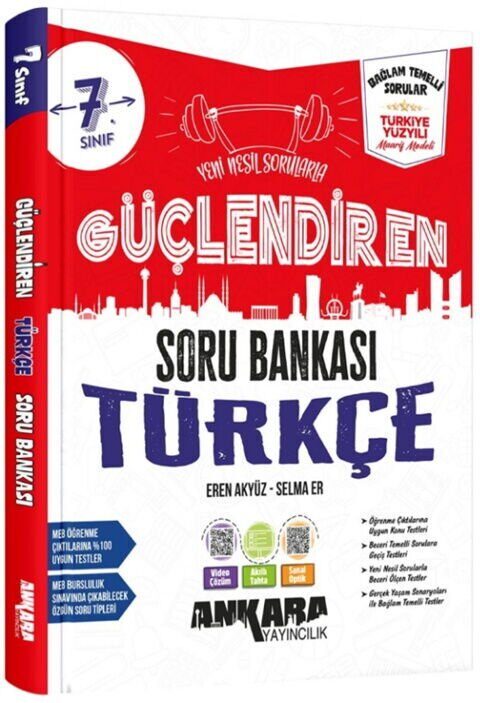 2027 7.Sınıf Güçlendiren Türkçe 100 Maarif Bağlam Temelli Yeni Müfredat Soru Bankası - Ankara Yayıncılık kitap kapağı