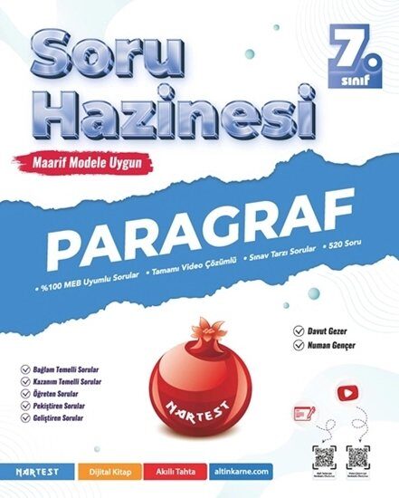 7. SINIF PARAGRAF SORU HAZİNESİ - Nartest Yayınevi kitap kapağı