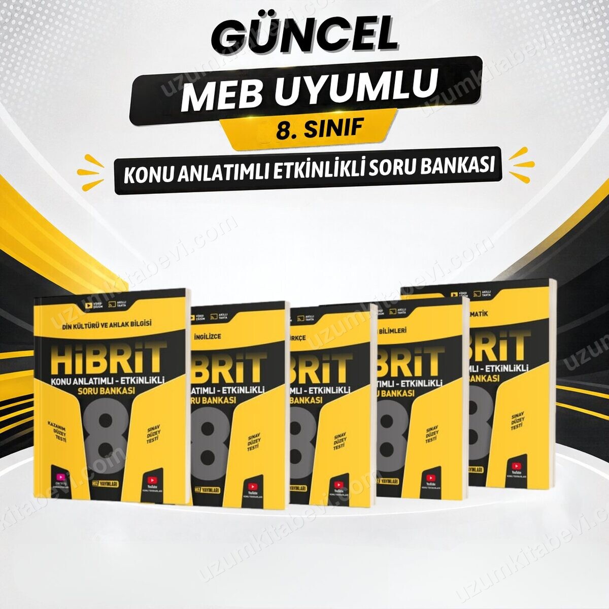 Hız Yayınları Güncel Müfredat 8.SINIF HİBRİT Mat.-Fen-Türkçe-İngilizce-Din Konu Anlatımlı Etkinlikli Soru Bankası - Hız Yayınları kitap kapağı