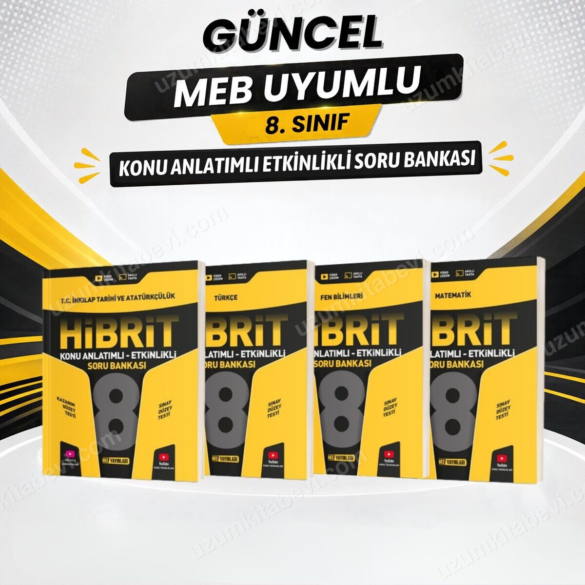 Hız Yayınları Güncel Müfredat 8.SINIF HİBRİT Matematik-Fen-Türkçe-İnk.Tarihi Konu Anlatımlı Etkinlikli Soru Bankası - Hız Yayınları kitap kapağı