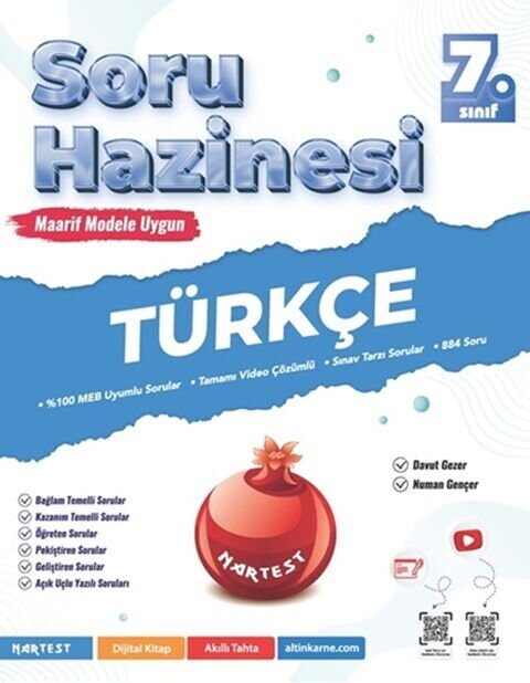 7. SINIF TÜRKÇE SORU HAZİNESİ - Nartest Yayınevi kitap kapağı