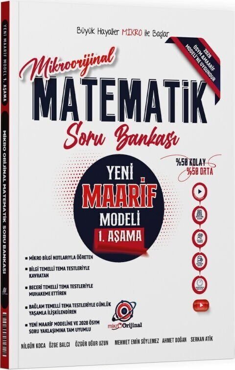 MİKRO ORİJİNAL MAARİF Soru Bankası MATEMATİK 1(Güncel Müfredat)2027 MÜFREDATA UYGUN